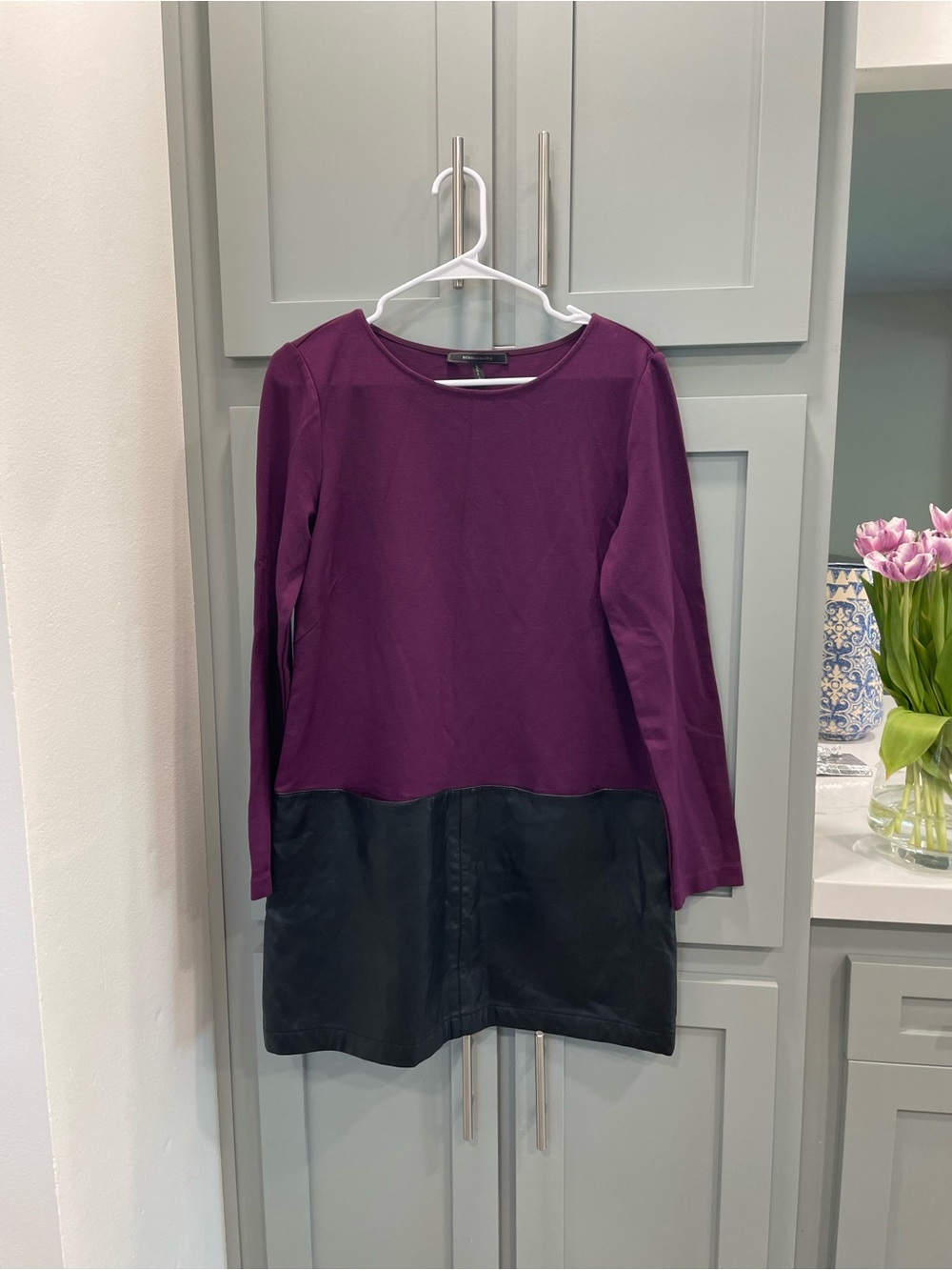 BCBGMaxAzria Plum Crewneck Knit Top